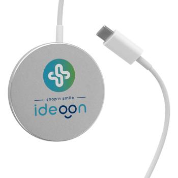 Preview: Stazione di ricarica wireless, compatibile con Magsafe, 15 W: ricarica veloce e sicura, compatibile con Qi, design sottile per iPhone e altri smartphone