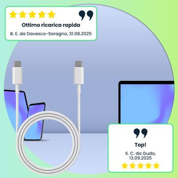 Preview: Cavo di ricarica USB-C, bianco, 1,5 m: ricarica rapida per telefoni cellulari, tablet e laptop, robusto, flessibile e affidabile per Samsung, Xiaomi, iPad, iPhone e molti altri.