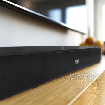 Preview: Bluetooth 5.0 Soundbar, 30W, für TV & Musik – HDMI-ARC, Opt/Aux, schwarz, mit Fernbedienung, Heimkino-Soundbar