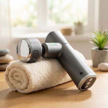 Hand-Massagepistole, Wärme- & Kältefunktion, mit 5 Massageköpfen, USB-C, Massage Gun, 4 Geschwindigkeitsstufen bis 2800 U/min, Muskelentspannung