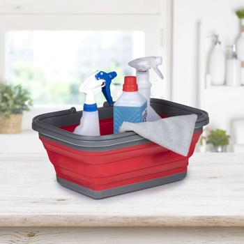 Preview: Cestino portaoggetti con maniglie per il trasporto, pieghevole, 17 l