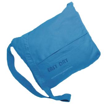 Preview: Peignoir microfibre extra-léger avec capuche - Idéal sport, piscine, sauna, voyage - Absorbant, séchage rapide, bleu clair, taille S - 80% polyester, 20% polyamide, 500g