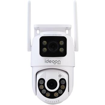Reliable dual-lens IP outdoor surveillance camera, 355° pan & tilt - powerful camera with night vision, two-way audio & recording