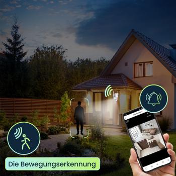 Preview: Zuverlässige Dual Lens IP Outdoor-Überwachungskamera, 355° schwenkbar & neigbar – Leistungsstarke Kamera mit Nachtsicht, Gegensprechen & Aufnahme