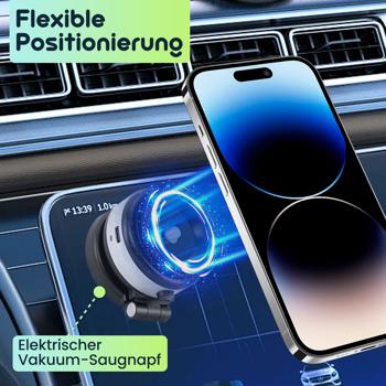 Preview: Ultra-Starker Magnetischer Smartphone-Halter mit elektrischem Vakuum-Saugnapf - Super Halt – Sicherer & mobiler Smartphone-Halter für Auto, Küche & Schreibtisch