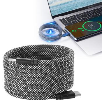 Innovatives USB-C Ladekabel 100W, 2m: Magnetische Aufrollfunktion, schnell & knotenfrei – zuverlässig für Samsung, Xiaomi, iPad, iPhone, Notebooks uvm.