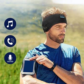 Preview: Fascia intelligente per cuffie, Bluetooth 5.4, altoparlante vivavoce e controllo vocale, nero: un comodo compagno per lo sport, il sonno e i viaggi