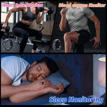 Preview: Anello intelligente, nero, in ceramica, incl. scatola di ricarica, misura 65: il vostro fitness & sleep tracker - Elegante e un compagno intelligente per una vita attiva