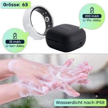 Preview: Smart-Ring, weiss, Keramik, inkl. Ladebox, Grösse 63: Dein Fitness & Schlaf Tracker – Elegant und ein smarter Begleiter für ein aktives Leben