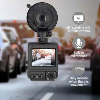 Preview: Hochauflösende Ultra HD 4K Dashcam mit 140 Grad Weitwinkelobjektiv, GPS-Tracking und Parküberwachung, USB-C Anschluss und Foto/Video Funktion