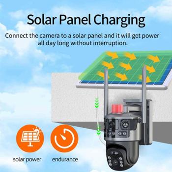 Preview: 4G Dual Kamera mit Solarmodul, mit Full-HD-Videoauflösung, Zwei-Wege-Kommunikation - Smarte Sicherheit ohne Stromanschluss