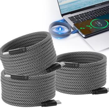 3er-Set USB-C Ladekabel 100W, 2m: Magnetische Aufrollfunktion, schnell & knotenfrei – zuverlässig für Samsung, Xiaomi, iPad, iPhone, Notebooks uvm.