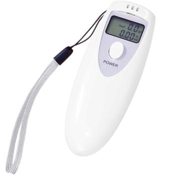 Preview: 2er-Set Alkoholmessgerät Digital - Misst Alkoholgehalt in g/l & %BAC mit LCD-Display & Alarm - Kompakt, tragbar, inkl. Handschlaufe, 9.5x3.5x1.8cm