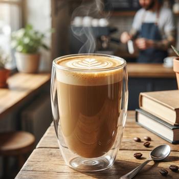 Preview: Set of 2 double-walled coffee glasses, 450 ml each, floating effect, heat-resistant barista glass, cappuccino, latte macchiato, tea