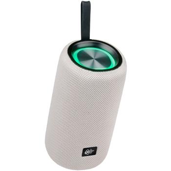Preview: Haut-parleur Bluetooth portable 16W - Effet lumineux LED - Son puissant - Technologie Bluetooth 5.4 - Radio FM - Blanc noble - Batterie 2.5h
