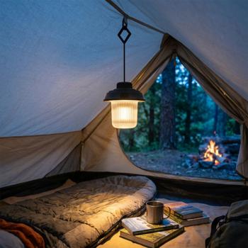 LED camping lamp with 3 modes, black: 180 lm, rechargeable battery, practical hanger – bright, mobile lighting for outdoor adventures