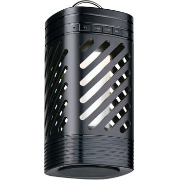 Preview: Haut-parleur Bluetooth 5.4 mobile - Effet flamme LED & 10 modes d‘éclairage - Autonomie 24h - USB-C, AUX, Carte mémoire, 5W, noir