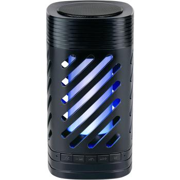 Preview: Haut-parleur Bluetooth 5.4 mobile - Effet flamme LED & 10 modes d‘éclairage - Autonomie 24h - USB-C, AUX, Carte mémoire, 5W, noir
