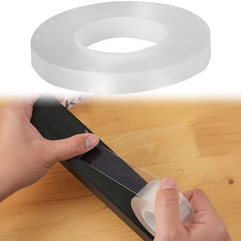 Nastro biadesivo nano, trasparente (5m x 10mm): Forte forza di tenuta 110g/cm²