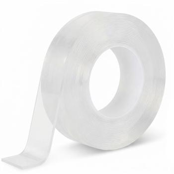 Preview: Double-sided nano adhesive tape, transparent (5m x 10mm): Strong 110g/cm² holding force