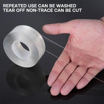 Preview: Double-sided nano adhesive tape, transparent (5m x 10mm): Strong 110g/cm² holding force