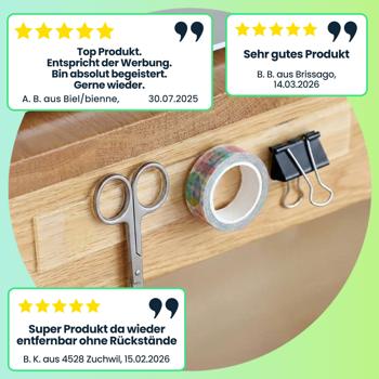 Preview: Doppelseitiges Nano-Klebeband Transparent (5m x 30mm): Starke 110g/cm² Haltekraft, Wiederverwendbar, spurlos ablösbar