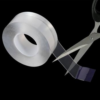 Preview: Double-sided nano adhesive tape, transparent (5m x 50mm): Strong 110g/cm² holding force, reusable, removable without a trace