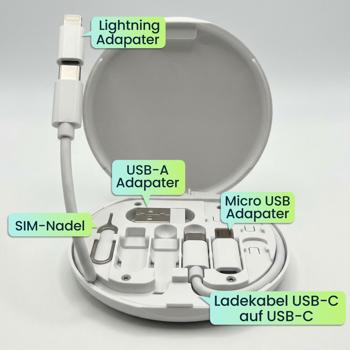 Preview: Multi-Ladekabel-Set: USB-Ladeadapter, universell & schnell – Ein praktisches Reise-Ladegerät für alle Smartphones & Tablets, Universal-Ladekit