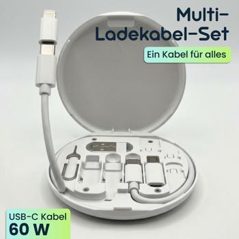 Preview: Multi-Ladekabel-Set: USB-Ladeadapter, universell & schnell – Ein praktisches Reise-Ladegerät für alle Smartphones & Tablets, Universal-Ladekit