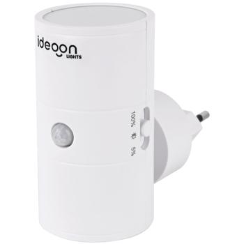 Lampe de nuit à prise blanche avec variateur : Lampe de nuit intelligente avec PIR & capteur crépusculaire pour une orientation sûre dans l‘obscurité