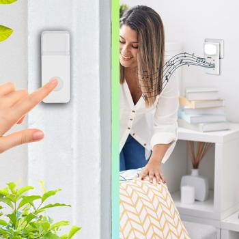 Campanello senza fili con segnale luminoso, 35 diverse melodie, IP44, campanello senza fili dal design moderno, facile installazione, lunga portata, massima ricezione