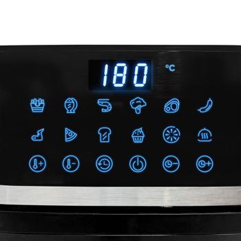 Preview: Friggitrice ad aria calda Premium con 11 programmi di cottura, 6,5 l, incluso stampo in silicone, 1600 watt - AirFryer con pannello a sfioramento LED, nero opaco, antiaderente