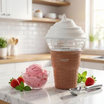 Preview: Machine à glace design 450 ml - Préparation rapide de glaces crémeuses, sorbets, frozen yogurt maison - Alimentation USB