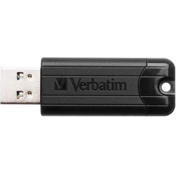 PinStripe USB-3.2-Stick mit 128 GB, schwarz, Typ-A, (R) 30MB/s, (W) 10MB/s