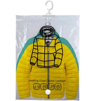 Preview: 4-piece set of vacuum bags with garment hooks, 67 x 90 cm: An efficient garment cover for bedding & clothing - Protect your textiles