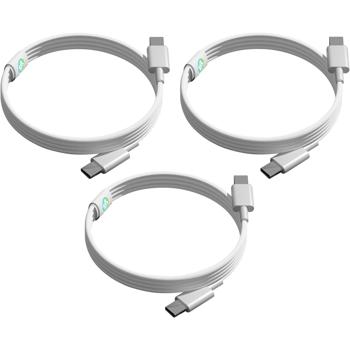 3er-Set USB-C Ladekabel, weiss, 1,5 m: Schnellladen für Handy, Tablet & Laptop, Robust, flexibel & zuverlässig; für Samsung, Xiaomi, iPad, iPhone uvm.