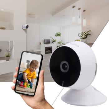 High-resolution full HD IP surveillance camera, smart IR night vision, live view via app, 2-way communication, motion and person detection