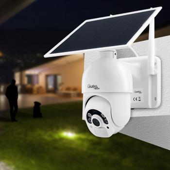 Smart wireless pan-tilt surveillance camera with full HD, rechargeable battery & solar panel, IP66