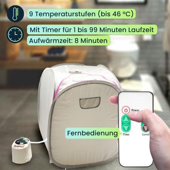 Preview: Mobile Heim-Sauna und Dampfbad, 1000 Watt