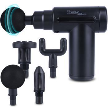 Preview: Compact hand massage gun, rechargeable battery, with 4 attachments, USB-C, 25 W