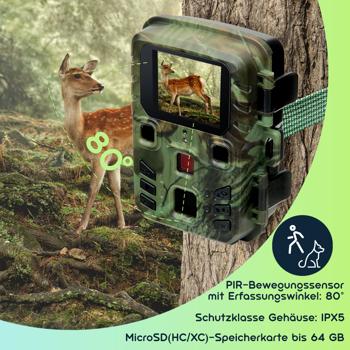 Preview: WLAN-2K-Wildkamera mit Bewegungsmelder, Nachtsicht, Zeitraffer- & Serienbild, IPX5