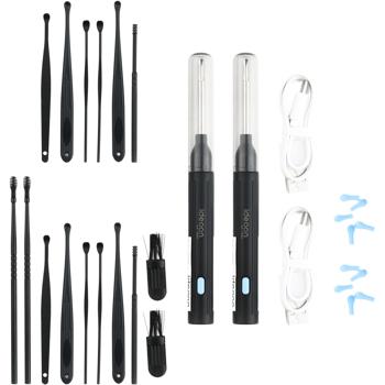 2-pack rechargeable ear cleaners with camera, 14-piece