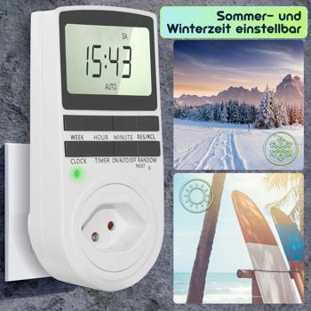 Preview: Digitale Zeitschaltuhr mit Kindersicherung: weiss, 10 Programme – zuverlässige Zeitschaltung für die präzise Steuerung Ihrer Elektrogeräte