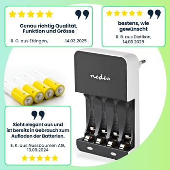 Preview: 4er-Set NiMH-Akkus Typ AA  + GRATIS: Ladegerät für 4 Akkus