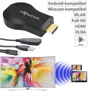 Preview: Clé HDMI Full HD Wi-Fi MMS-1080 V3 - Streaming sans fil Miracast, AirPlay, Chromecast, DLNA pour TV/Vidéoprojecteur - Android/iOS/Windows/MAC OS