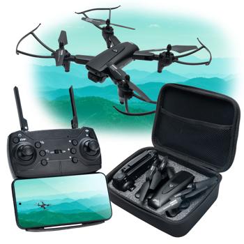 Preview: WiFi FPV quadrocopter drone, foldable, HD camera, OpticalFlow, app