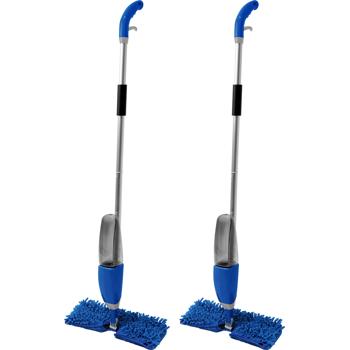 2er-Set Bodenwischer nass & trocken mit Sprühfunktion, FastSwap, Wassertank 700 ml