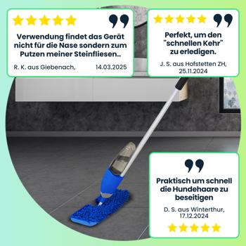 Preview: 2er-Set Bodenwischer nass & trocken mit Sprühfunktion, FastSwap, Wassertank 700 ml