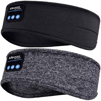 set of 2 smart headphones headband, Bluetooth 5.4, hands-free & voice control, black & gray: A comfortable companion for sports, sleep & travel