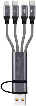 cavo di ricarica e dati 8in1 da USB-C/A a USB-C/Micro-USB/Lightning, 30 cm, 3A